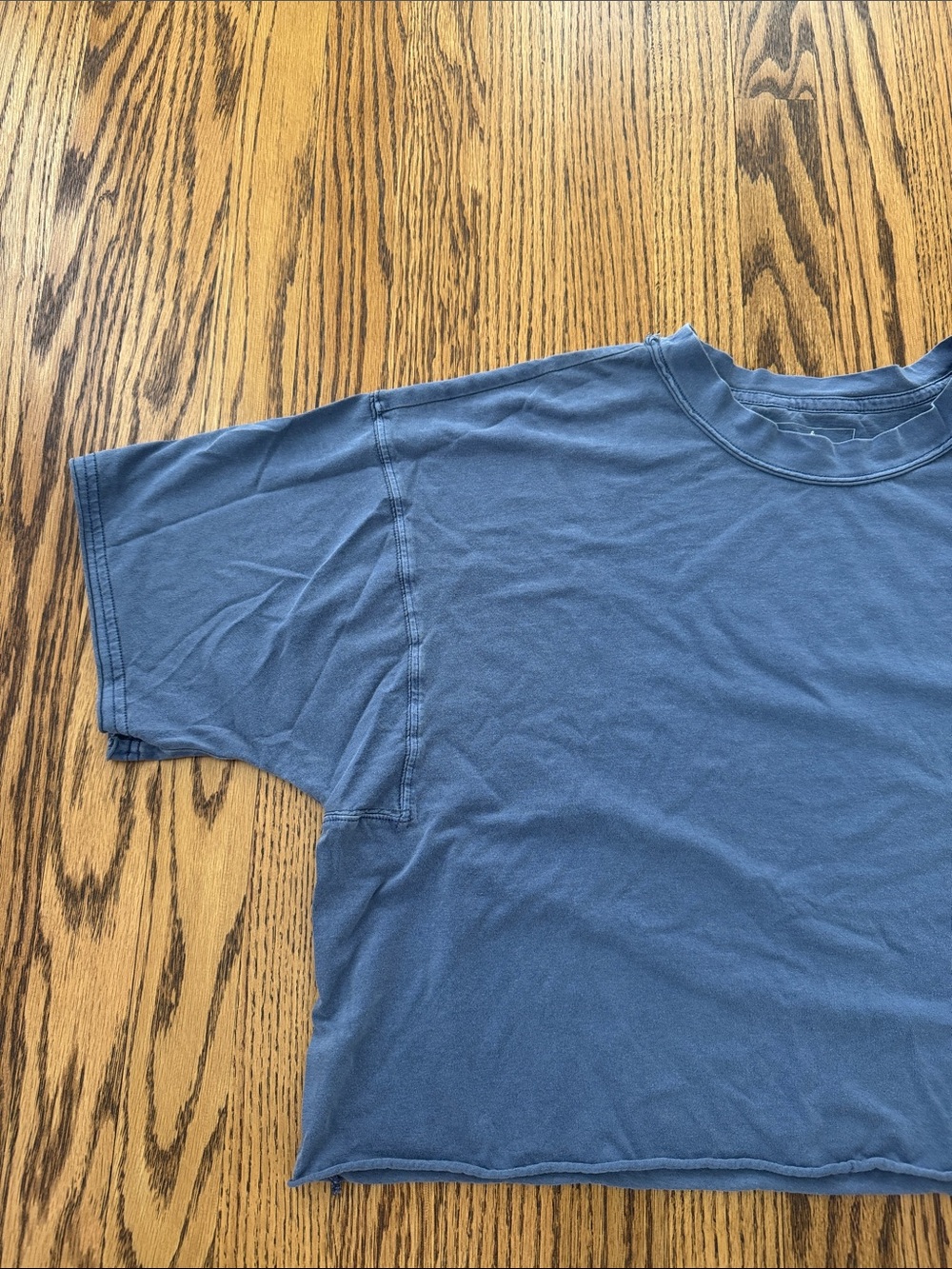 FP Movement by Free People Washed Blue Cropped Short Sleeve Tee - Picture 3 of 13